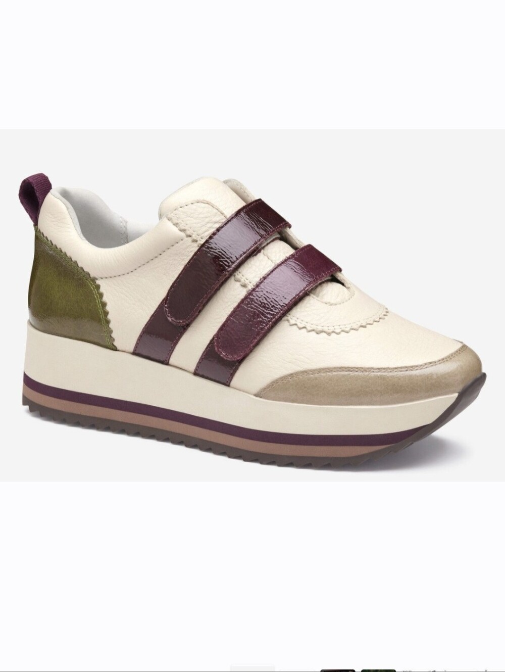 Johnston & Murphy NWOTGracie Olive & Burgandy Double-Strap Sneaker Women's Sz 9M